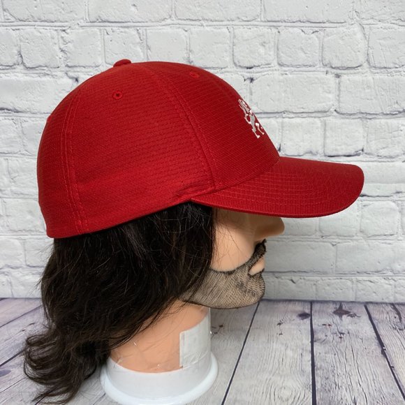 Royal Mayfair Golf Hat Cap Adult Stretch Fit L/XL Red Embroidered Logo Polyester - Picture 4 of 9